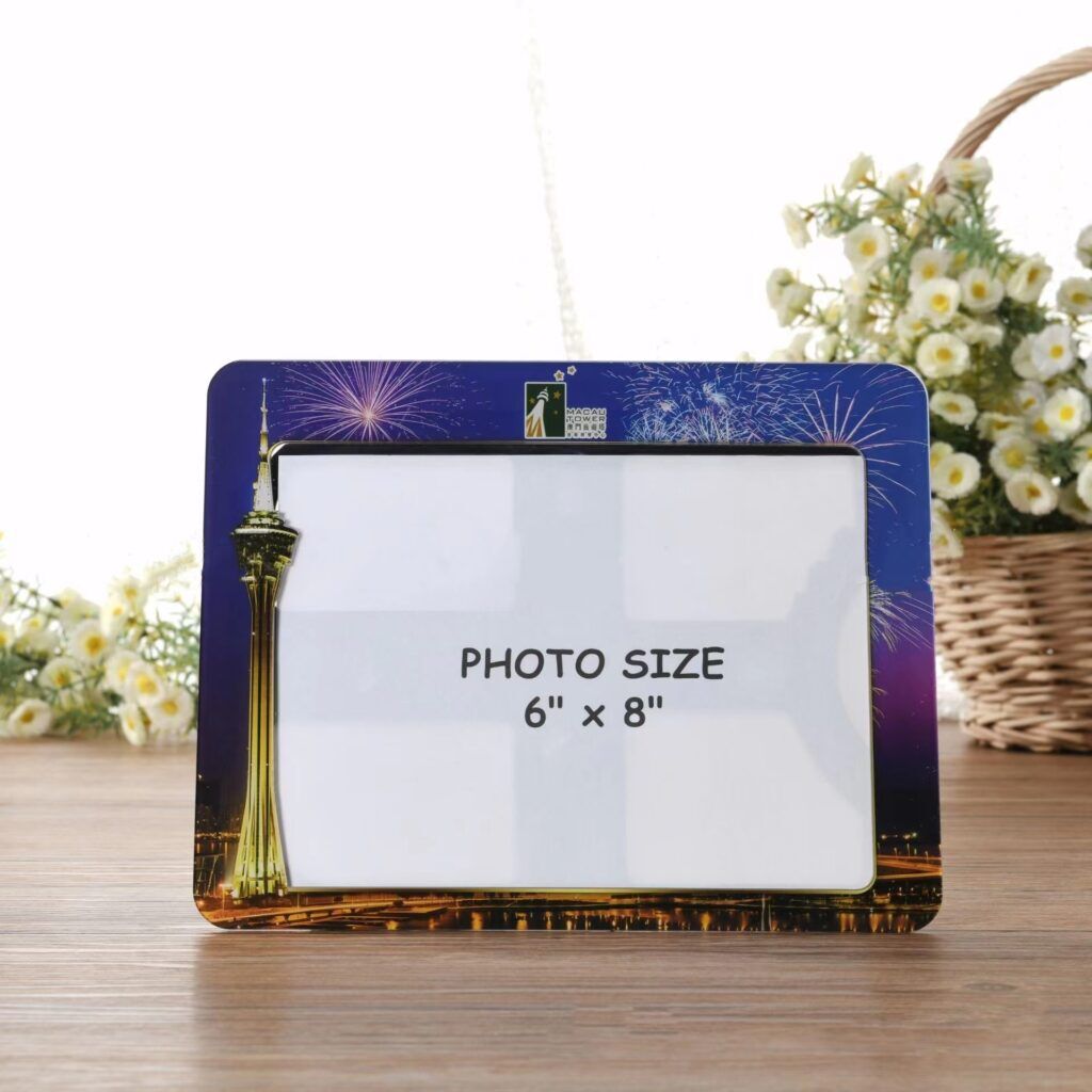 Factory customized 6x8 inch acrylic photo frame,UV printing photo frame